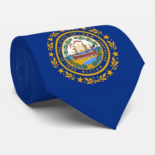 New Hampshire Flag Stropdas (Opgerold)