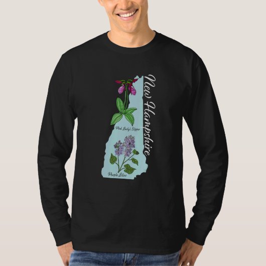 New Hampshire Flower Paars Lila & Pink Lady's Sl T-shirt (Voorkant)