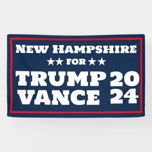 New Hampshire for Trump Vance 2024 Banner (Horizontaal)