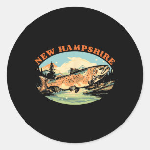 New Hampshire Forel Vliegvissen Visser Kunst Ronde Sticker