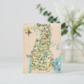 New Hampshire  Funny Map Briefkaart (Staand voorkant)