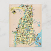 New Hampshire  Funny Map Briefkaart (Voorkant)