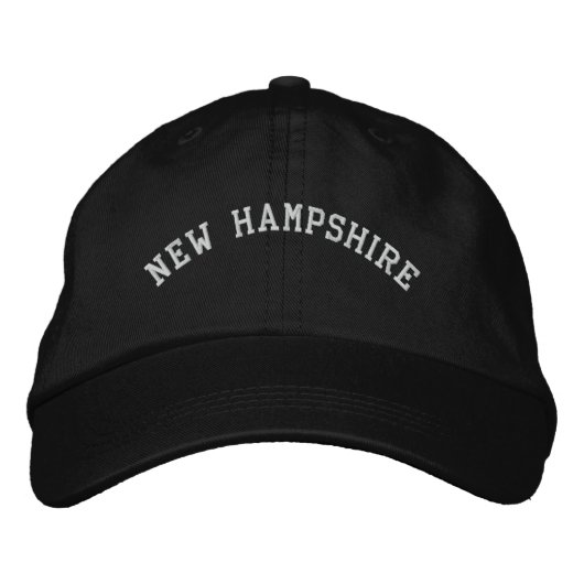 New Hampshire geborduurd verstelbaar Pet zwart (Voorkant)