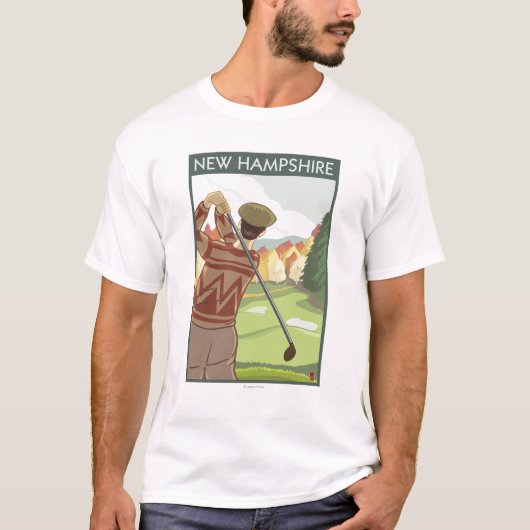 New Hampshire Golfing Scene T-shirt (Voorkant)