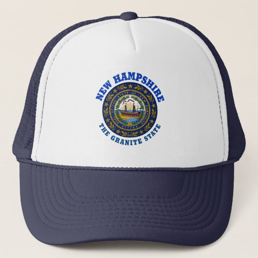 NEW HAMPSHIRE GRANITE STATE FLAG TRUCKER HOED PET (Voorkant)
