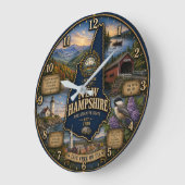 New Hampshire Granite State Mountain Lake Rustic Grote Klok (Hoek)
