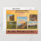 New Hampshire, Greetings uit de White Mountains Briefkaart (Voorkant / Achterkant)