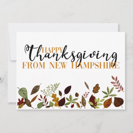 New Hampshire Herfst Foliage Thanksgiving Card Feestdagenkaart (Voorkant)