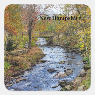 New Hampshire herfstrivier Vierkante Sticker