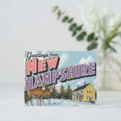 New Hampshire Herten Winterse Landschap Briefkaart (Staand voorkant)