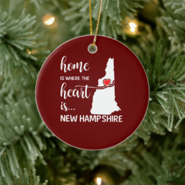 New Hampshire home is waar het hart ligt Keramisch Ornament