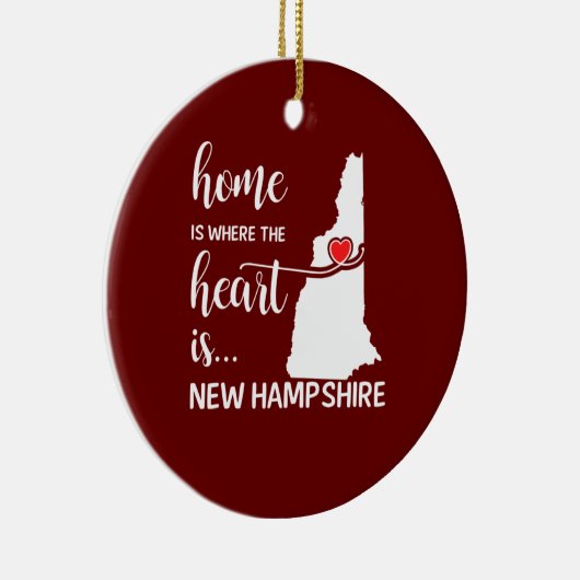 New Hampshire home is waar het hart ligt Keramisch Ornament (Rechts)