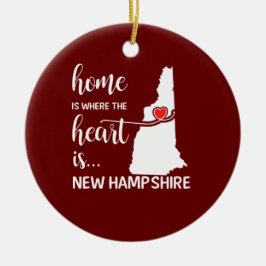 New Hampshire home is waar het hart ligt Keramisch Ornament