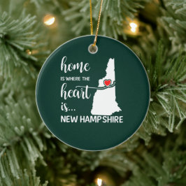 New Hampshire home is waar het hart ligt Keramisch Ornament