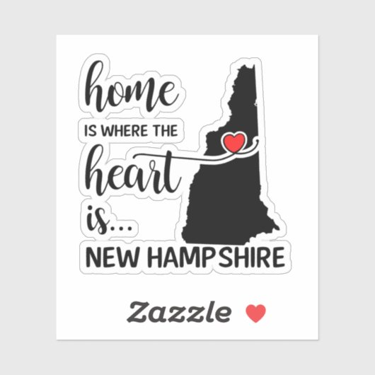 New Hampshire home is waar het hart ligt Sticker (Vel)