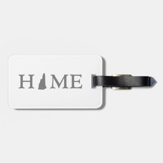 New Hampshire Home Map vorm Letter Word Art Bagagelabel (Achterkant horizontaal)