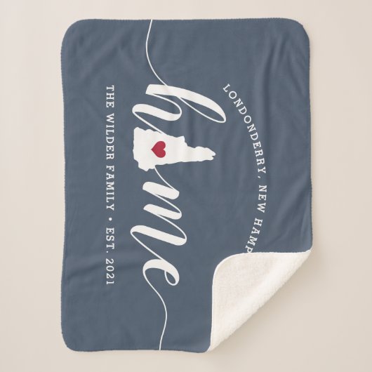 New Hampshire Home State Personalized Sherpa Deken (Voorkant)