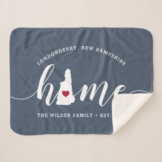 New Hampshire Home State Personalized Sherpa Deken (Voorkant (horizontaal))