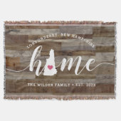 New Hampshire Home State Personalized Wood Kijk ui Deken (Voorkant)