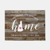 New Hampshire Home State Personalized Wood Kijk ui Deurmat (Voorkant)