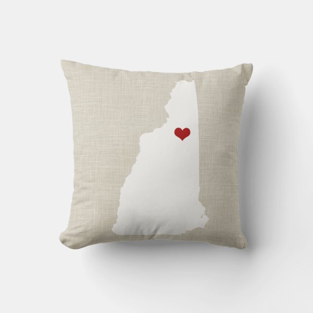 New Hampshire Home State Pillow 16 x 16 inch Kussen (Voorkant)