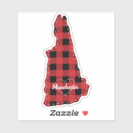 New Hampshire Hometown State Plaid Kerstmis Sticker