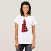New Hampshire Hometown State Plaid Kerstmis T-shirt (Voorkant volledig)