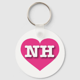 New Hampshire Hot Pink Heart - Ik hou van NH Sleutelhanger