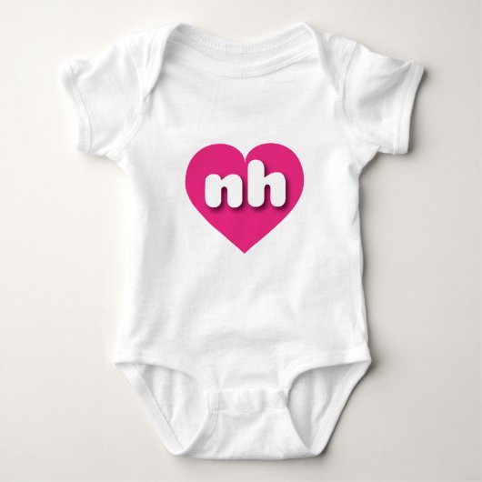 New Hampshire hot roze hart - Ik hou van ng Romper (Voorkant)