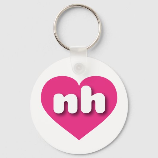 New Hampshire hot roze hart - Ik hou van ng Sleutelhanger (Voorkant)