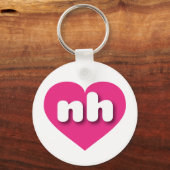 New Hampshire hot roze hart - Ik hou van ng Sleutelhanger (Voorkant)