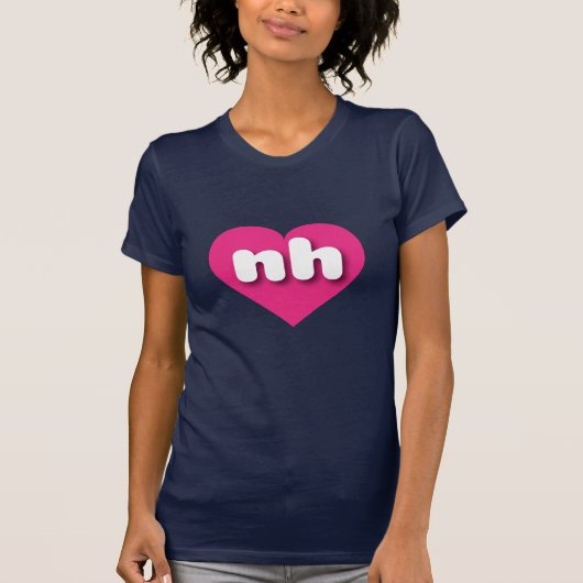 New Hampshire hot roze hart - Ik hou van ng T-shirt (Voorkant)