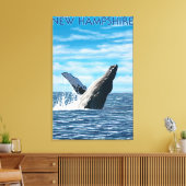 New Hampshire Humpback Whale Scene Canvas Afdruk (Insitu (Woonkamer))