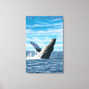 New Hampshire Humpback Whale Scene Canvas Afdruk