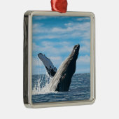 New Hampshire Humpback Whale Scene Metalen Ornament (Rechts)