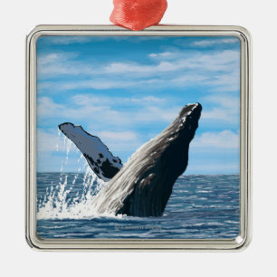 New Hampshire Humpback Whale Scene Metalen Ornament