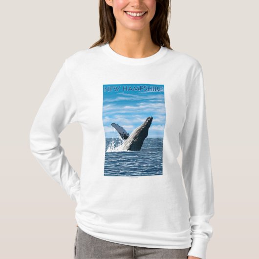 New Hampshire Humpback Whale Scene T-shirt (Voorkant)