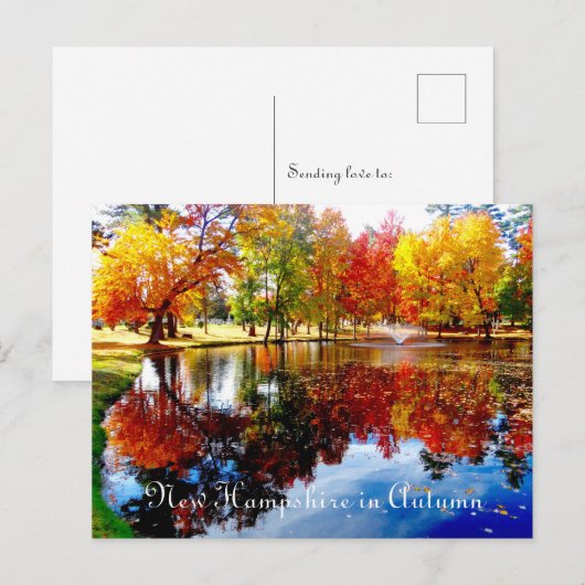 New Hampshire in Autumn-on het briefkaart van de v (Voorkant / Achterkant)