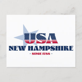 New Hampshire in rood, wit en blauw Briefkaart