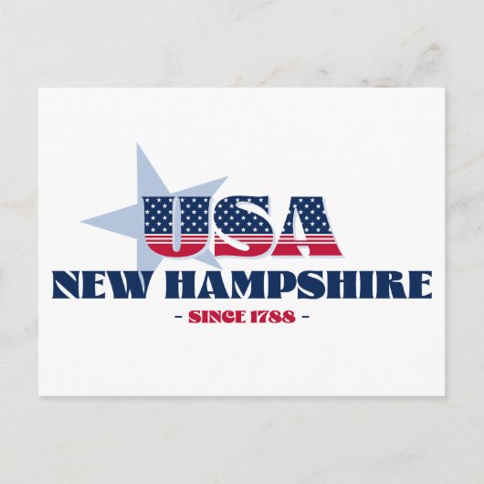 New Hampshire in rood, wit en blauw Briefkaart (Voorkant)