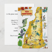 New Hampshire kaart bewegende aankondiging (Voorkant / Achterkant)