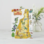 New Hampshire kaart bewegende aankondiging (Staand voorkant)