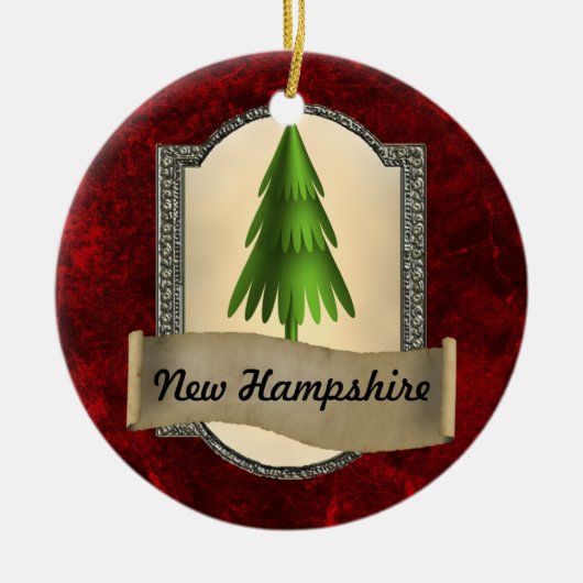 New Hampshire kerstversiering Keramisch Ornament (Voorkant)