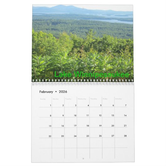 New Hampshire Lakes Vacation Photography Calendar Kalender (Feb 2026)