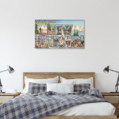 New Hampshire - Large Letter Scenes Canvas Afdruk (Insitu (Slaapkamer))