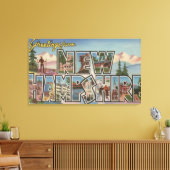 New Hampshire - Large Letter Scenes Canvas Afdruk (Insitu (Woonkamer))