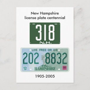 New Hampshire licence bord honderdjarig Briefkaart