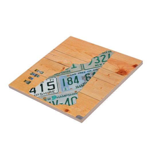 New Hampshire License Bord Map keramische tegel Tegeltje (Zijkant)