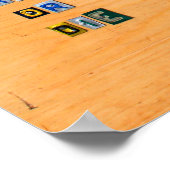 New Hampshire License Bord Map Poster (Hoek)