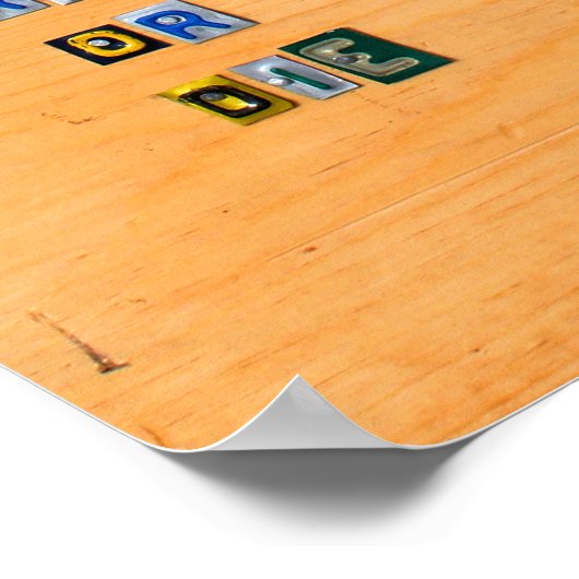 New Hampshire License Bord Map Poster (Hoek)